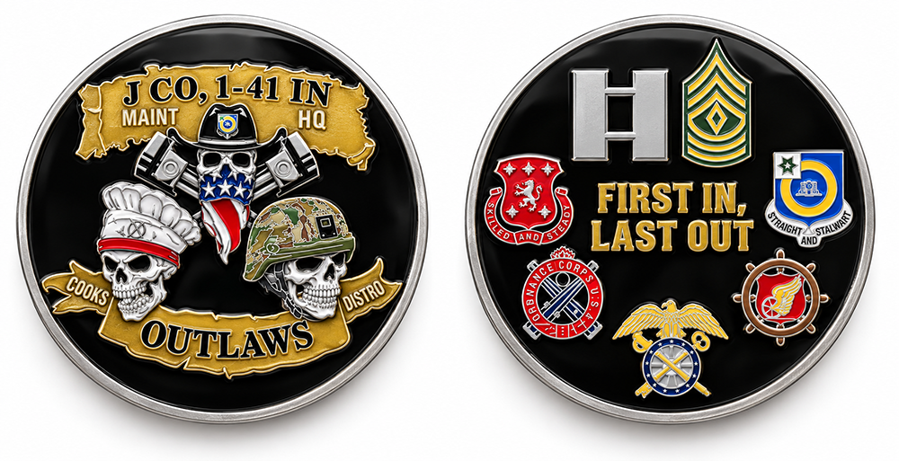 Outlaws Challenge Coins_ First In, Last Out